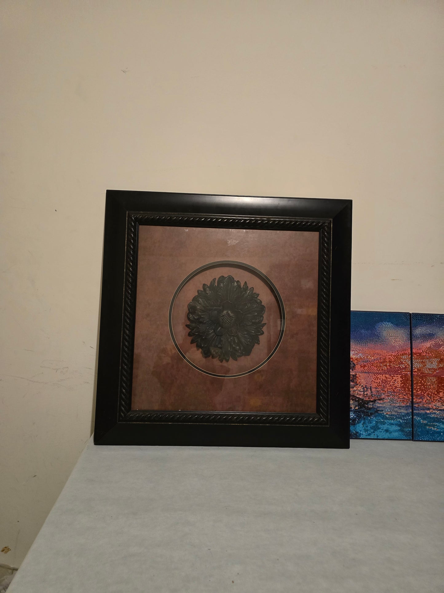 Black Framed 3D Floral Wall Art