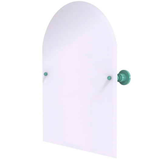 Allied Brass Arch tilt frameless beveled edge teal mirror with white background