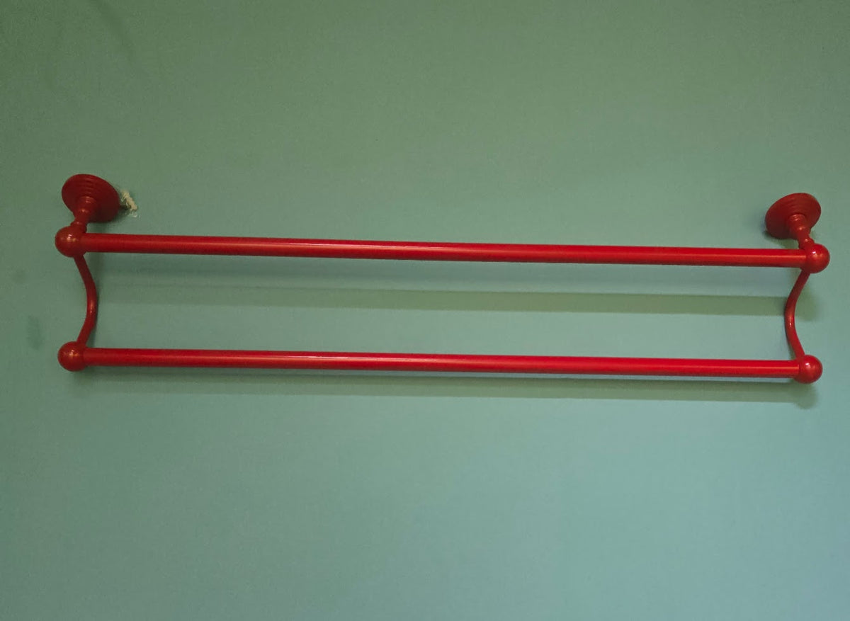 Allied Brass 30-Inch Double Towel Bar — Fire Engine Red