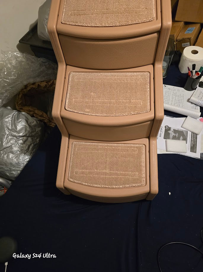 Luxury Extra‑Wide Pet Stairs – Washable Carpet Treads, For Cats & Dogs up to 150 lbs
