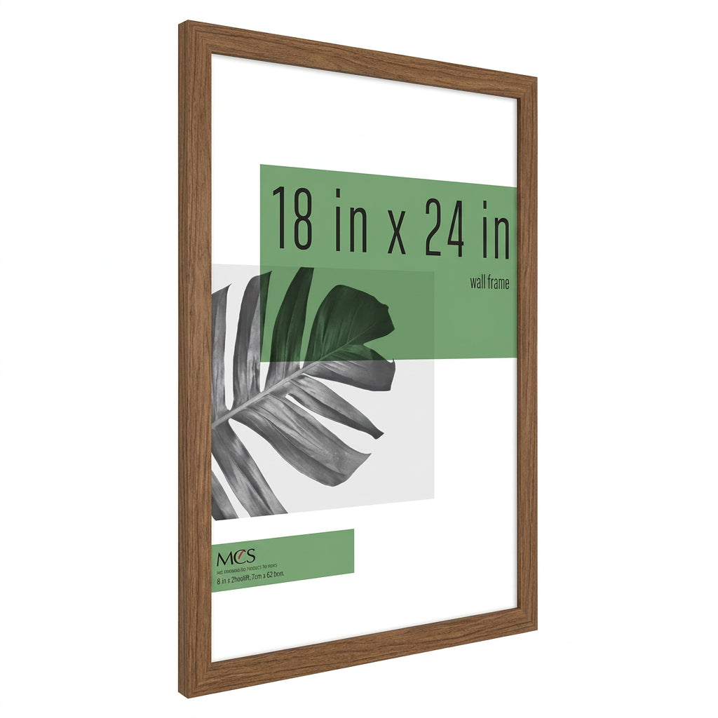 Black woodgrain 18 by 24 inch picture frame with a botanical print insert