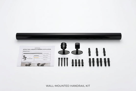 3ft Black Wall Mount Handrail Acrylic
