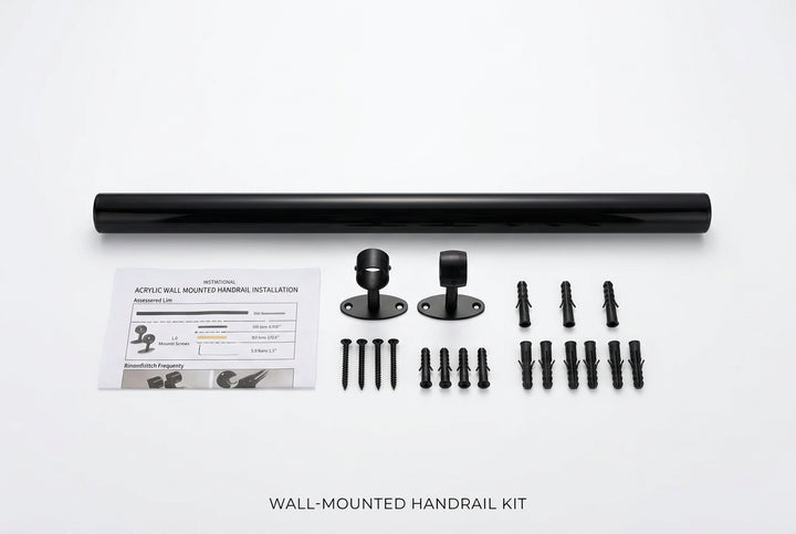 3ft Black Wall Mount Handrail Acrylic
