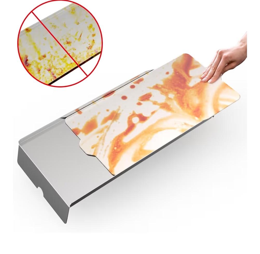 Drip pan Showing disposable trays with grease on it