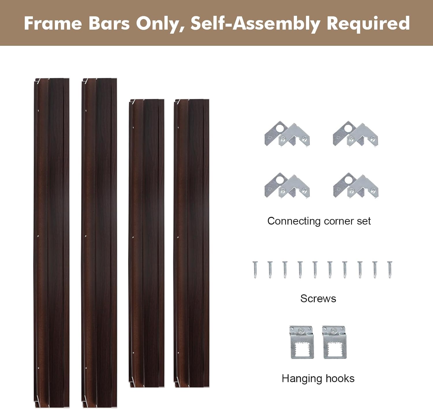 FOLKOR frame bar kit with DIY mounting hardware for square stretched canvas