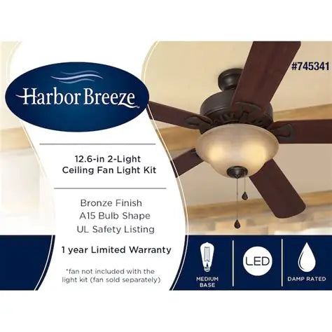 Harbor Breeze Ceiling Fan Light Kit – Frosted Glass Shade
