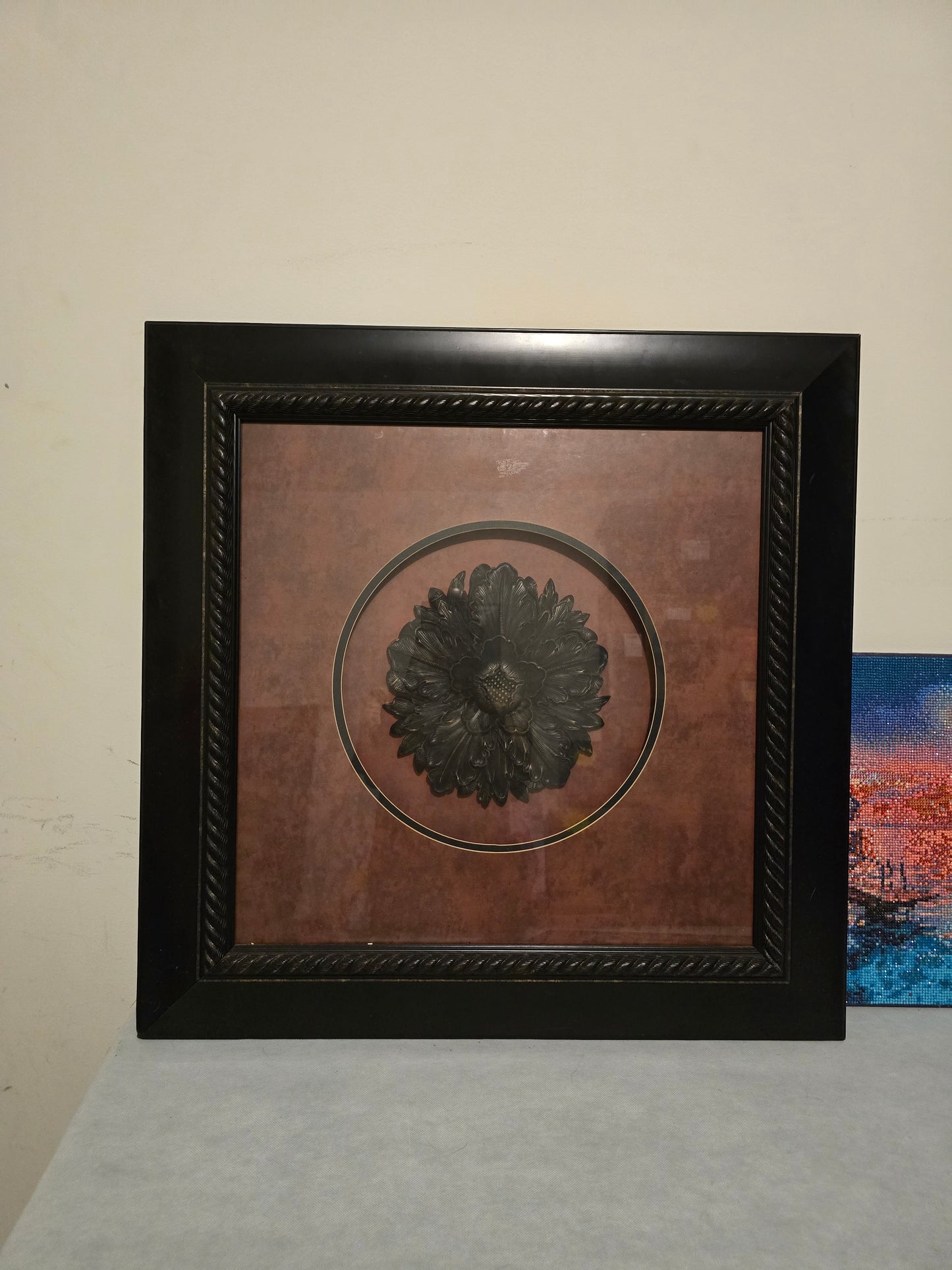 Black Framed 3D Floral Wall Art