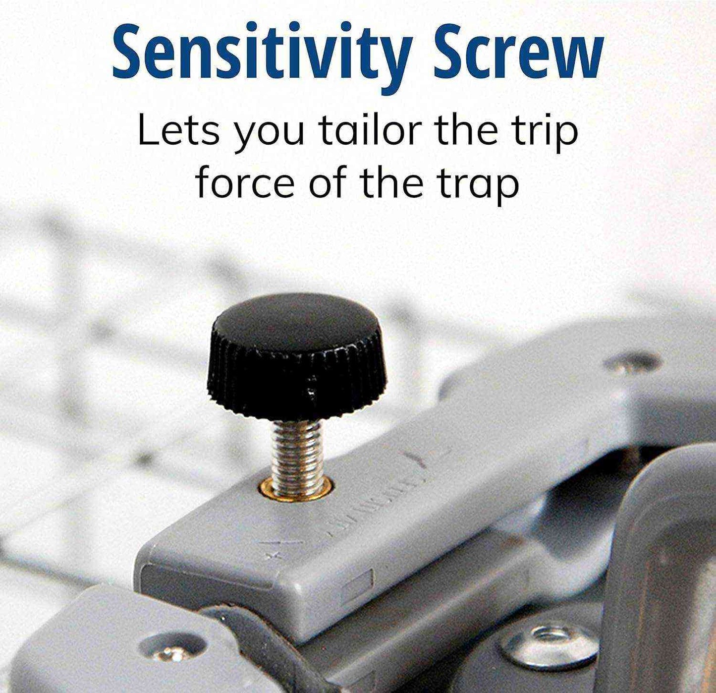 Sensitivity screw on Havahart trap for adjusting trip force
