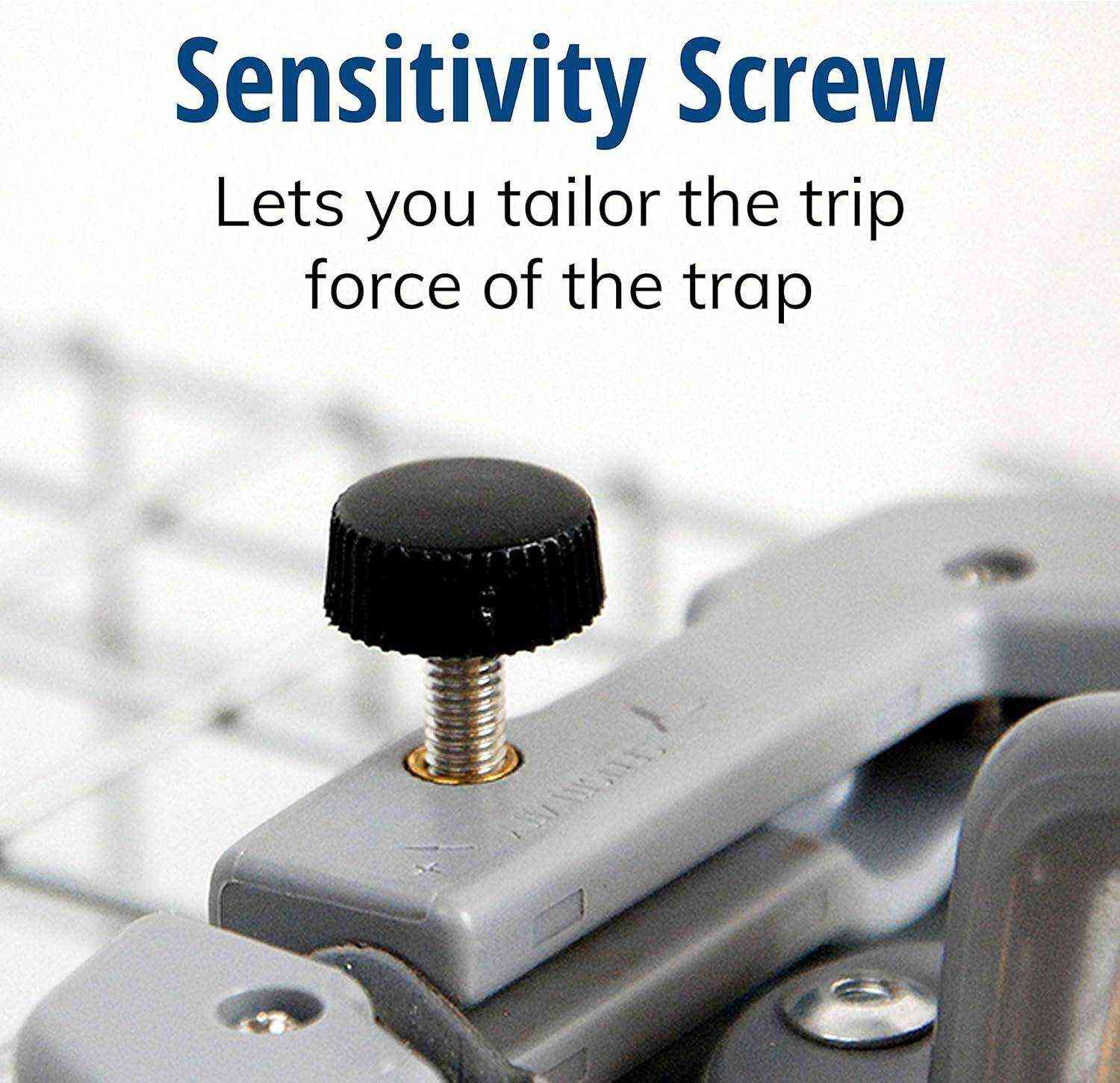 Sensitivity screw on Havahart trap for adjusting trip force