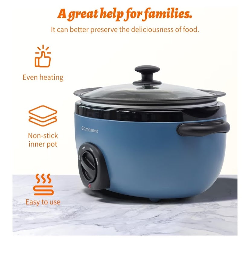 Eamoment 3.5-Quart Slow Cooker — Blue