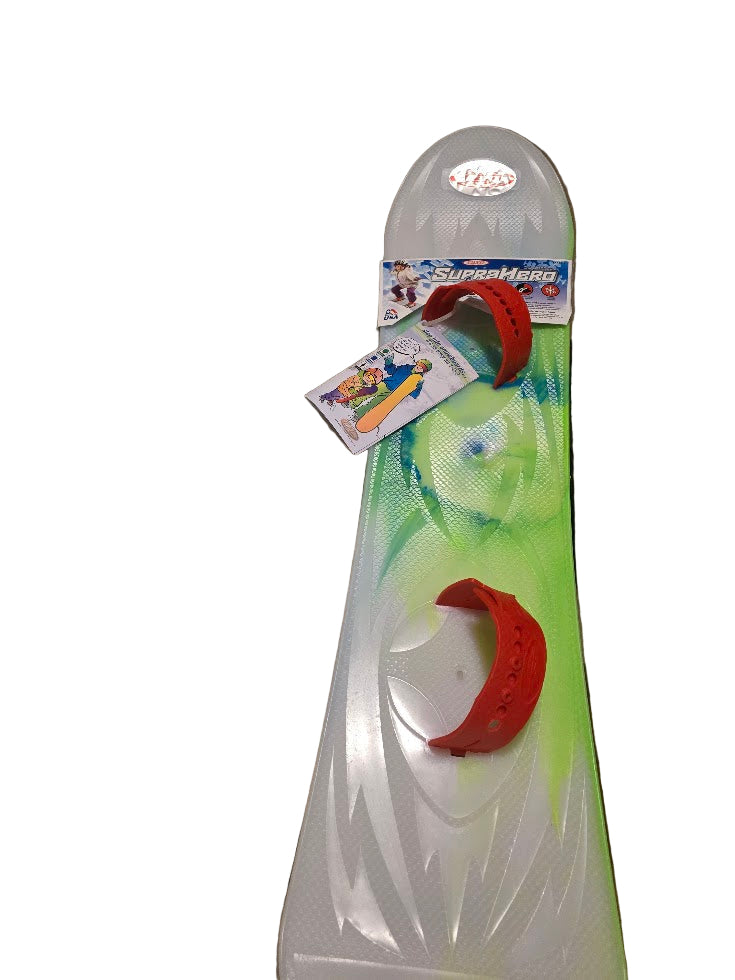 Children's snowboard with tags with white background