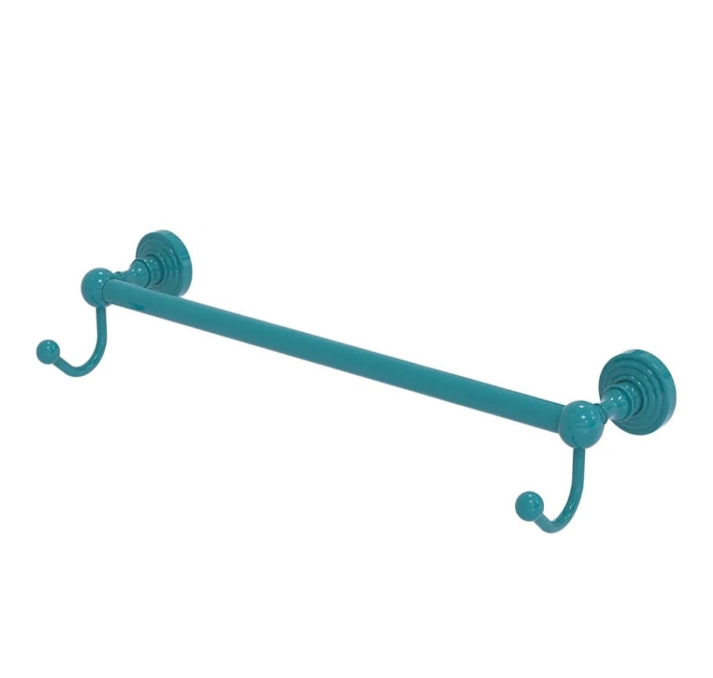 Allied Brass 24-Inch Single Towel Bar with Hooks — Glokzin Teal