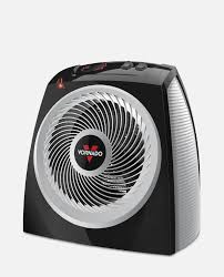 Black and white electric heater on a white background
