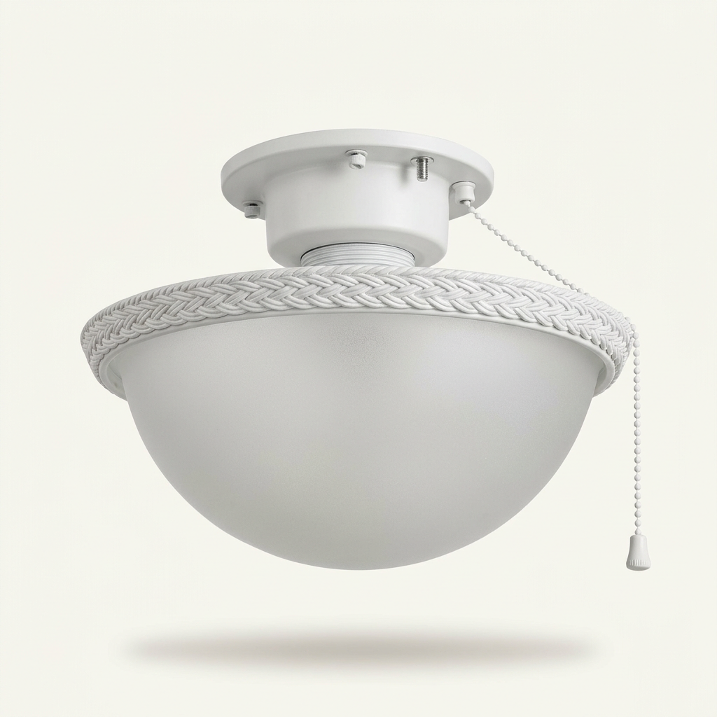 White ceiling fan light-kit concept